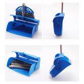 Long Handled Dustpan and Brush Set Stainless Steel Handles